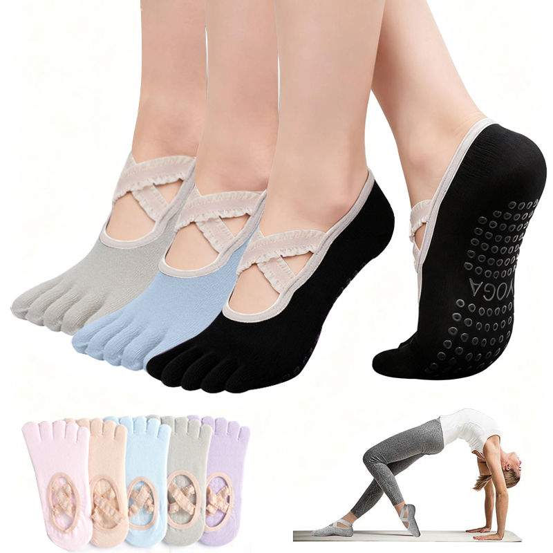 Medical Tape - レディースノンスリップピラティスソックス女性レース包帯ヨガソックススポーツフィットネス通気性バレエダンスソックスピラティススタジオ用
