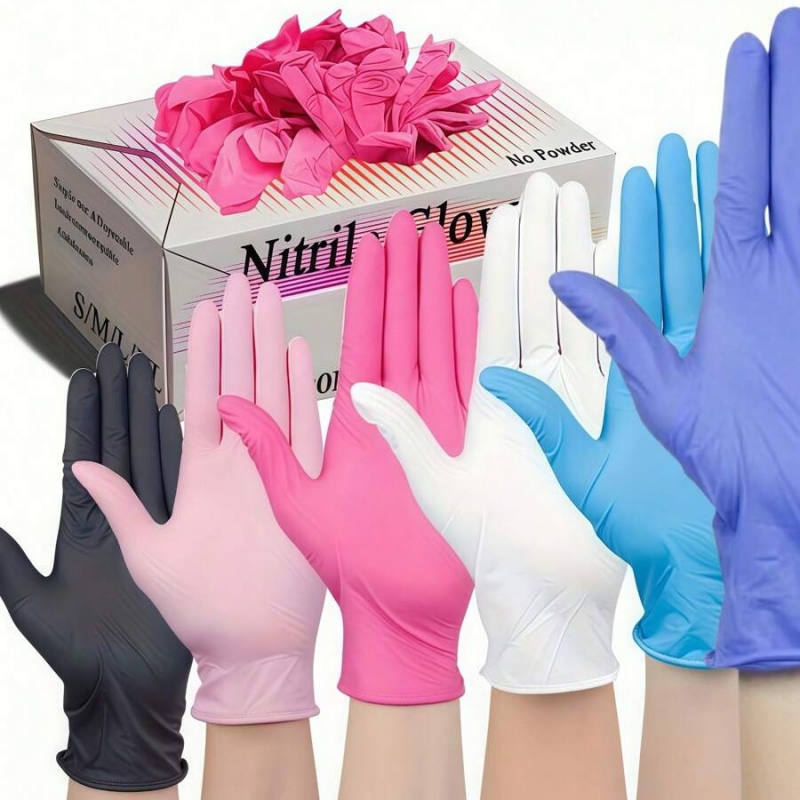 Medical Gloves - 100 個使い捨てニトリル手袋ラテックスフリークリーニング手袋キッチン調理タトゥー美容エステティシャン安全作業手袋