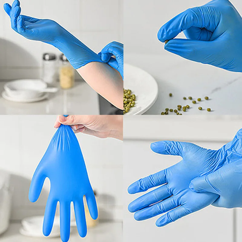 100 個ブルーニトリル使い捨て手袋作業用ラテックスフリーホ - Medical Gloves のレビューと価格