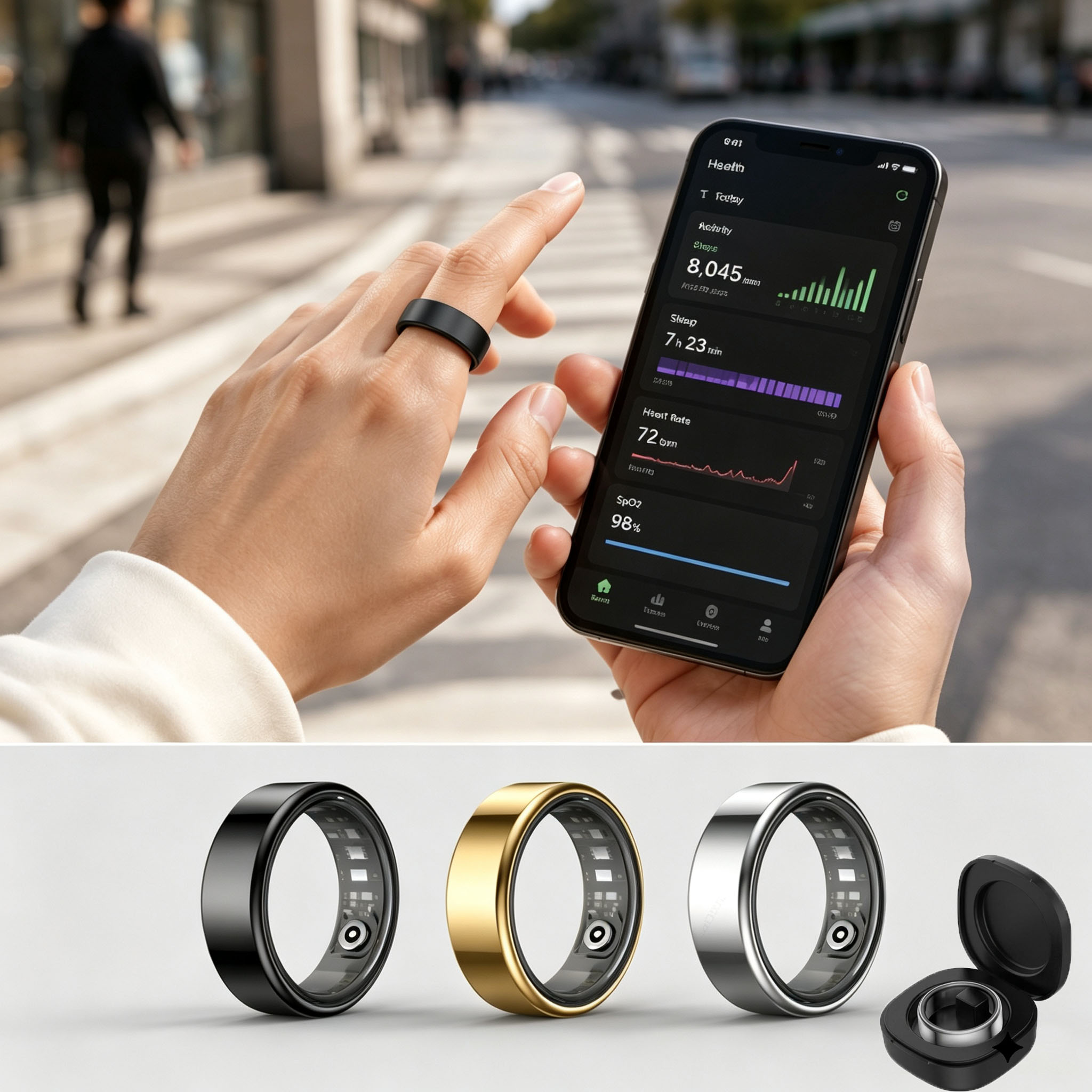 スマートリング 心拍数 血圧 睡眠モニタリング モーショント - Blood Pressure Monitor のレビューと価格